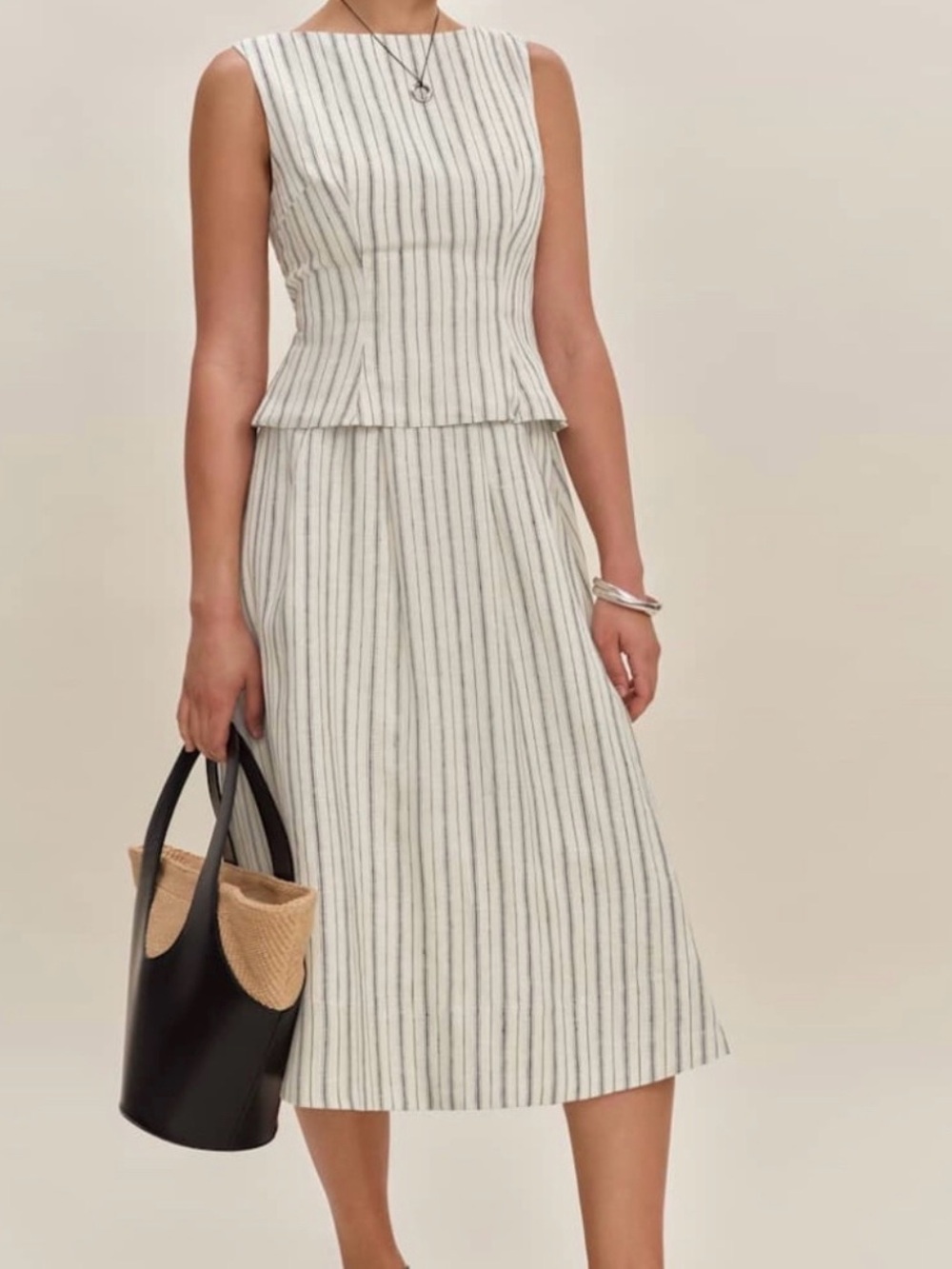 Reformation Moya Linen Two Piece Ivory Size M
